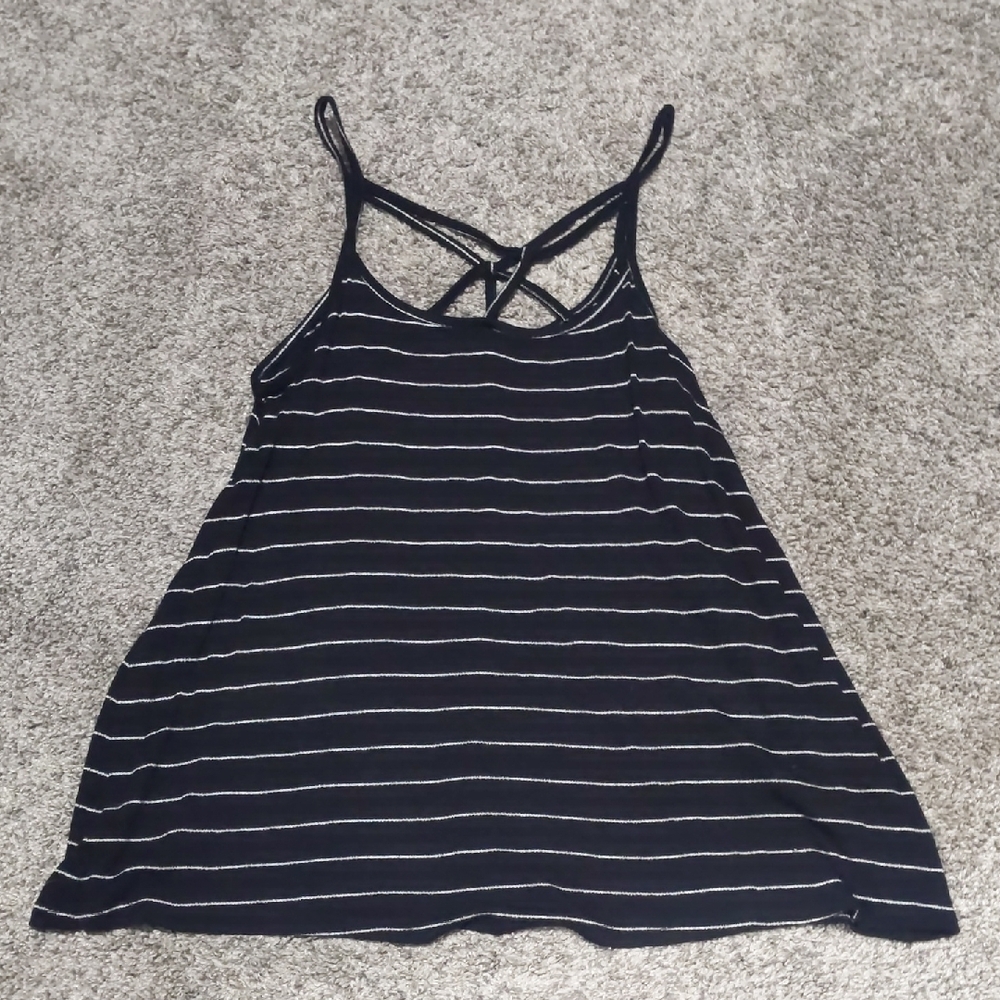 Hippie Rose Black and White Striped Camisole